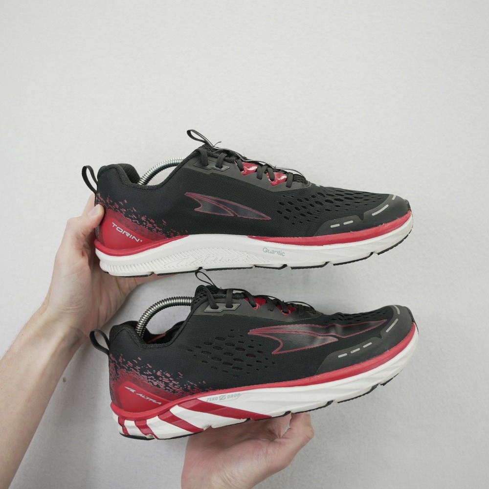 Altra Torin 4 Plush Mens 10.5 Running Shoes Black Red ALM1937F061 Zero Drop